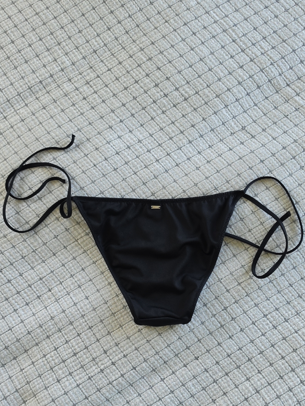 PINK Victoria's Secret Black Tie-Side Bikini Bottom